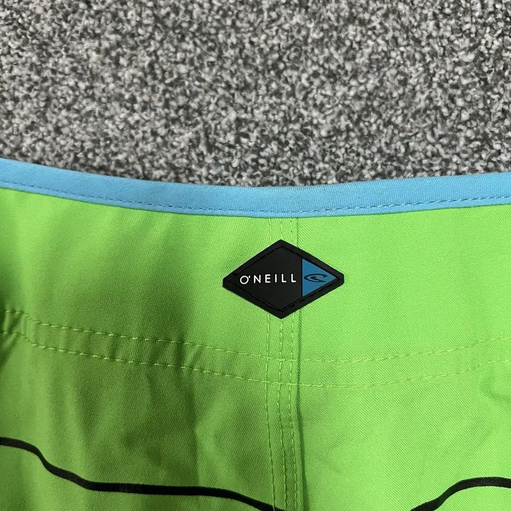 O’Neill Hyperfreak Board Shorts Men’s Size 38 Neon Green Surf Swim Trunks